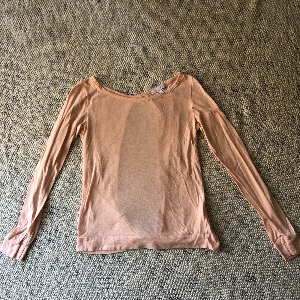 Peach long sleeve with keyhole back
